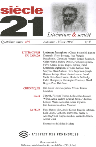 Siècle 21 N° 9, Littératures du Canada. Langue française et langue anglaise