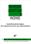 Recherches linguistiques de Vincennes35: L'Acquisition phonologique