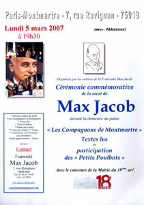 Soirée commémorative Max Jacob