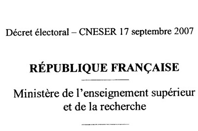 Projet de décret électoral d'application de la loi Pécresse