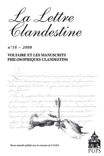 La Lettre clandestine n°16: Voltaire et les manuscrits philosophiques clandestins