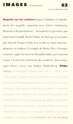 Images documentaires, 63, 2008: