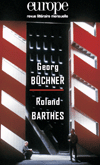 Europe n°952-953, septembre 2008: Georg Büchner - Roland Barthes