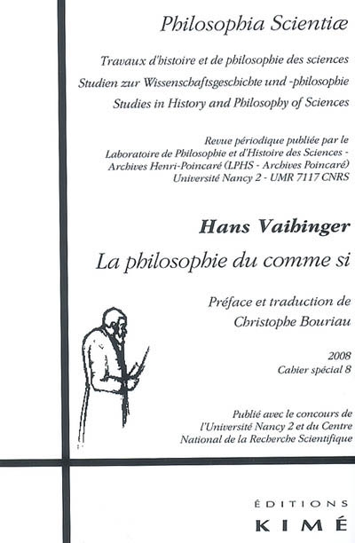 H. Vaihinger, La Philosophie du comme si