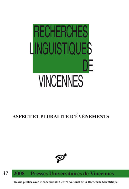 Recherches linguistiques de Vincennes n°37