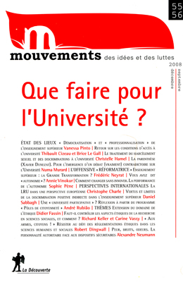 <em>Mouvements</em> n° 55-56, <em>Que faire pour l’Université?</em>