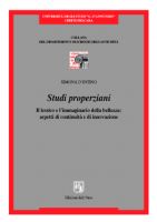 S. D'Intino, Studi properziani. Il lessico e l'immaginario della bellezza. Aspetti di continuità e di innovazione