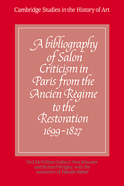 Bibliography of Salon Criticism in Paris, dir. N. McWilliam