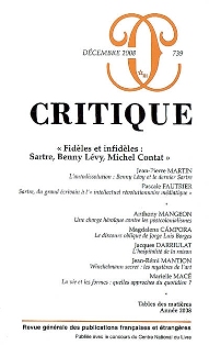 Critique n°739, janvier 2009