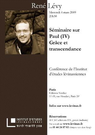 Séminaire sur Paul (IV), Grâce et transcendance