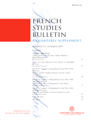 French Studies Bulletin Volume 30, Number 111