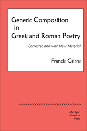 F. Cairns, Generic Composition in Greek and Roman Poetry