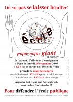 Pique-nique géant parents-enfants-enseignants pour défendre l'école publique le 26/09/09