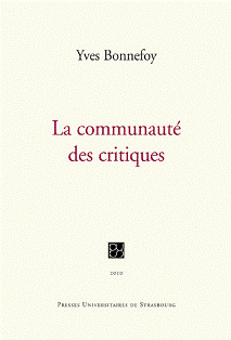 Y. Bonnefoy, La Communauté des critiques