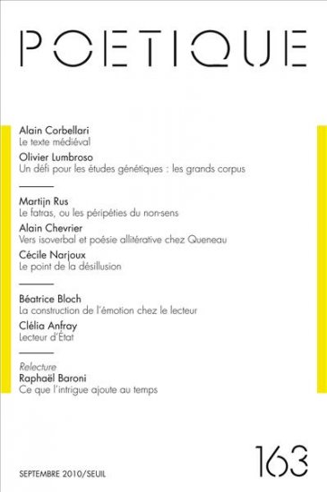 Poétique, n° 163