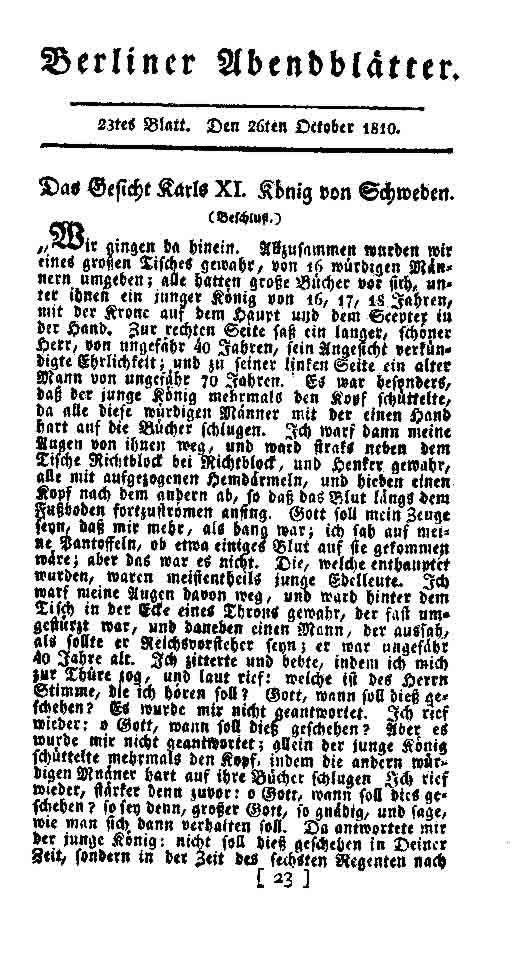 Les Berliner Abendblätter deux siècles plus tard