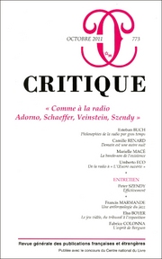 Critique, n°773 :