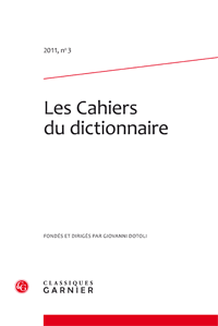 Les Cahiers du dictionnaire.2011, n°3