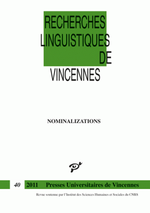 Recherches linguistiques de Vincennes, 40,2011 : 