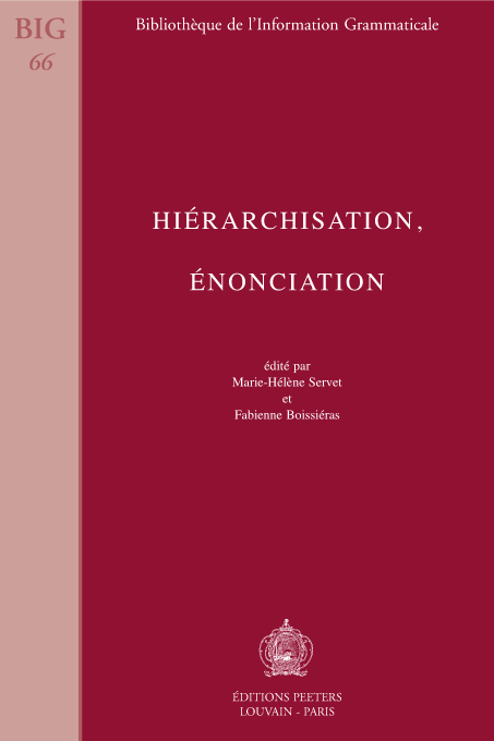 M.-H. Servet et F. Boissiéras, Hiérarchisation, énonciation