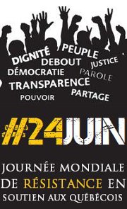 24 juin 2012: journée mondiale de soutien aux étudiants québécois