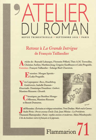 L'Atelier du Roman, n°71, 2012