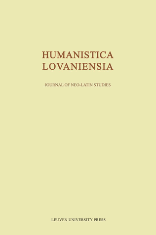 Humanistica Lovaniensia - Journal of Neo-Latin Studies, vol. XLI