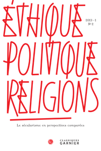 Éthique, politique, religions, 2013-1, n° 2 :