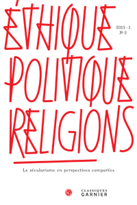 Éthique, politique, religions, 2013-1, n° 2 : 