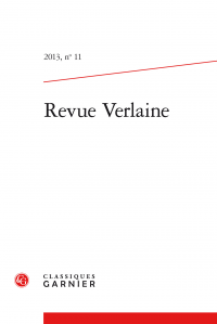 Revue Verlaine, 2013, n° 11