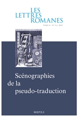 Les Lettres romanes, vol. 67, n° 3-4, 2013 :