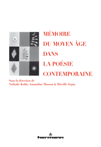 N. Koble, A. Mussou et M. Séguy (dir.), Mémoire du Moyen Âge dans la poésie contemporaine