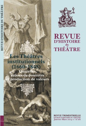 Revue d'Histoire du Théâtre n°26, 2014/1:
