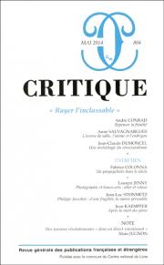 Critique, n°804, mai 2014 :