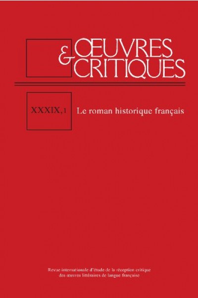 Œuvres et critiques, XXXIX, 1, 2014 : 