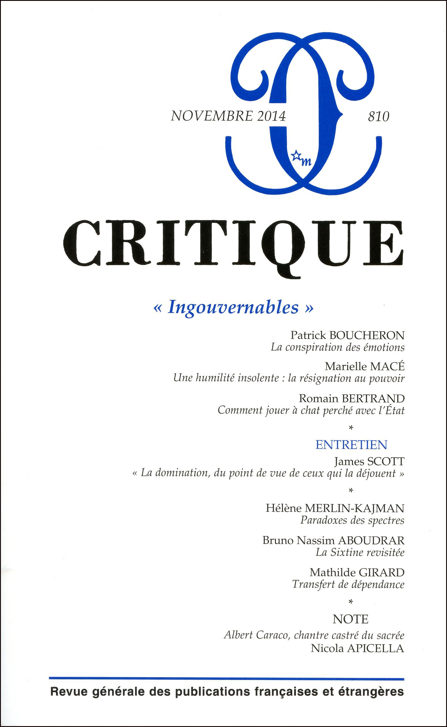 Critique, n°810 :