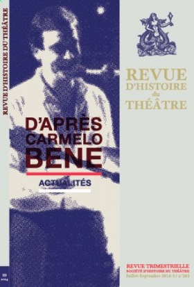 Revue d'Histoire du Théâtre, n° 263 :
