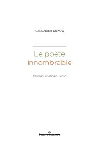A. Dickow, Le Poète innombrable. Cendrars, Apollinaire, Jacob