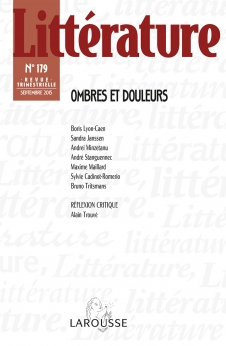 Littérature n° 179 (3/2015): Ombres et douleurs