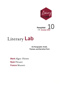 Literary Lab, Pamphlet 10 (october 2015): &laquo;On Paragraphs. Scale, Themes, and Narrative Form&raquo;