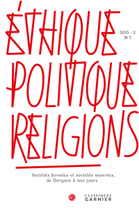 Éthique, politique, religions, 2015-2, n° 7 :