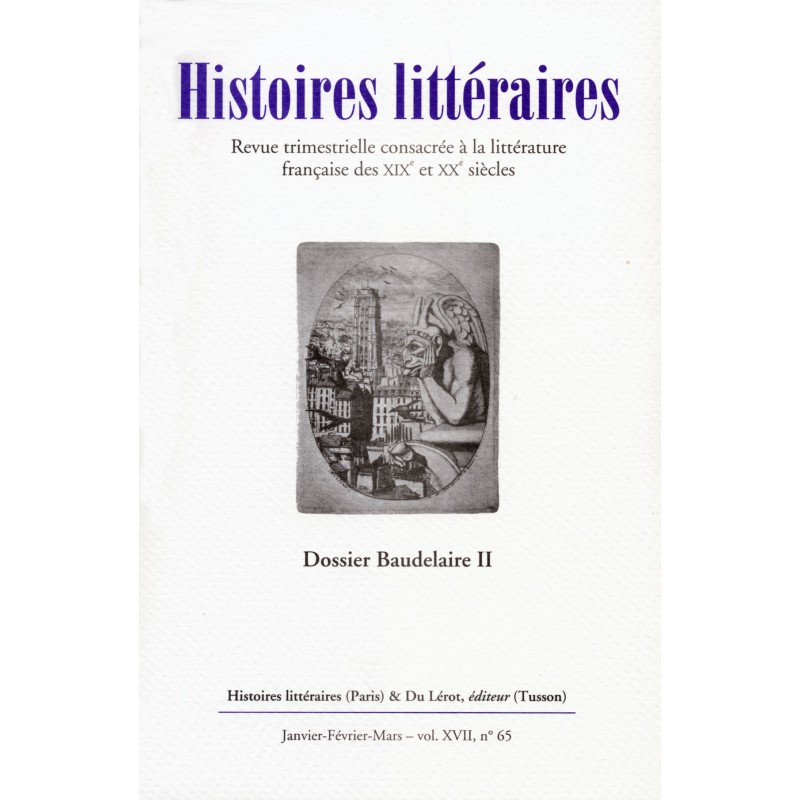 Histoires Littéraires, n° 65 :