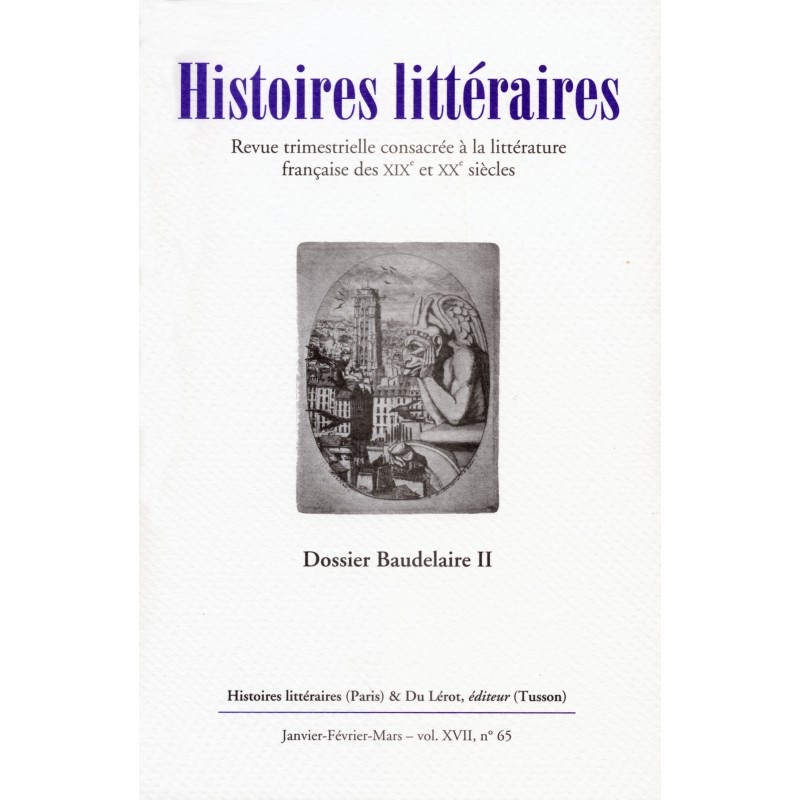 Histoires Littéraires, n° 65 : 