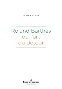 C. Coste, Roland Barthes ou l'art du détour