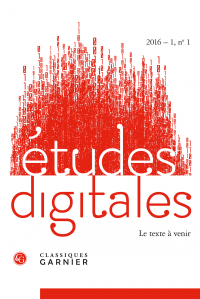 Études digitales, 2016 - 1, n° 1 :