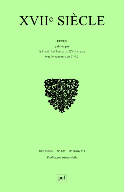 XVIIe siècle, n° 3 – 2016 :