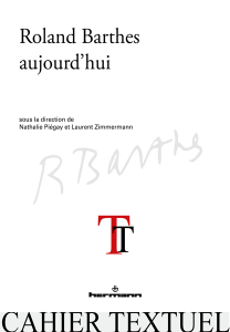 Roland Barthes aujourd'hui, Nathalie Piégay, Laurent Zimmermann (dir.)