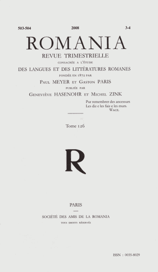 Mise en ligne de la revue <em>Romania</em>