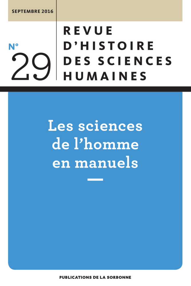 Revue d'histoire des sciences humaines, n° 29,