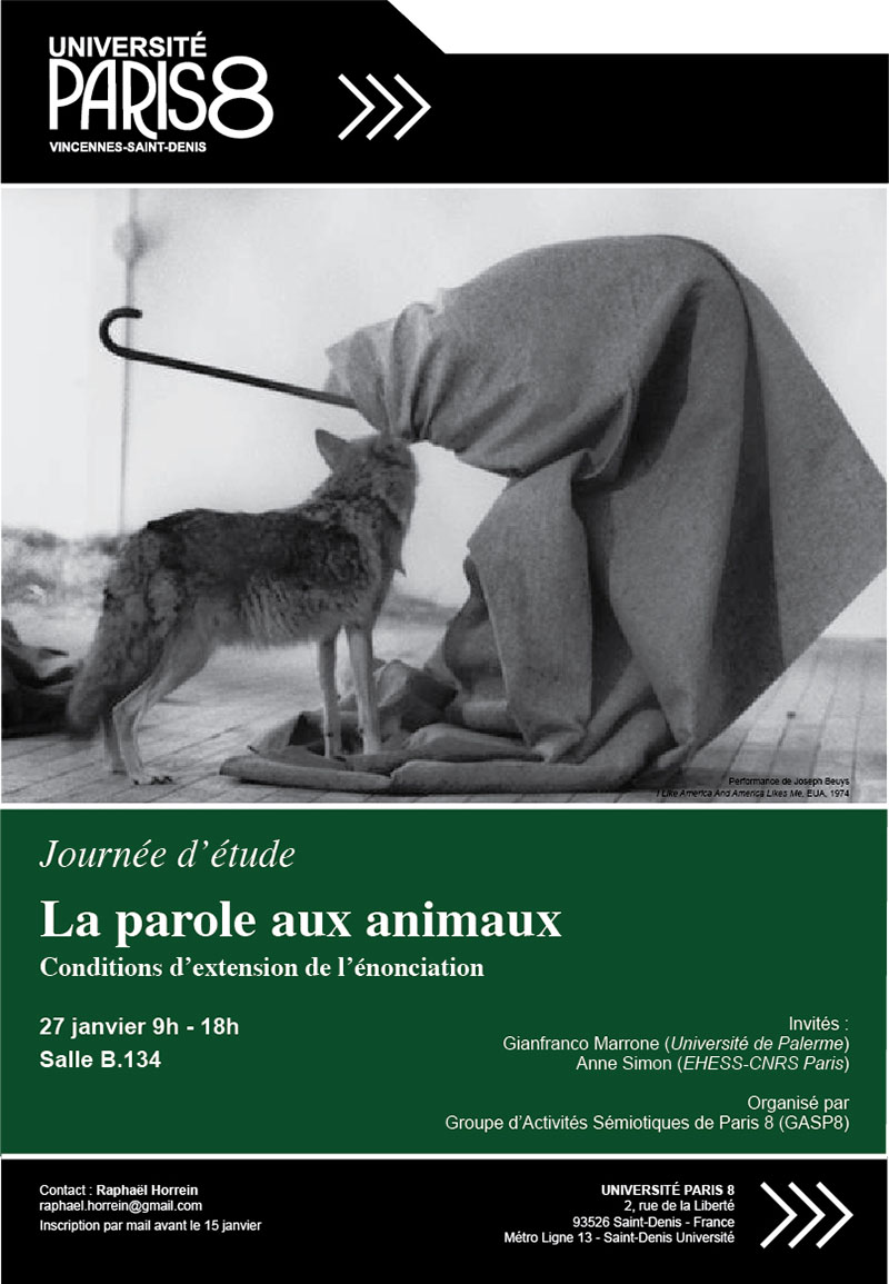 La parole aux animaux. Conditions d'extension de l'énonciation (Paris 8)